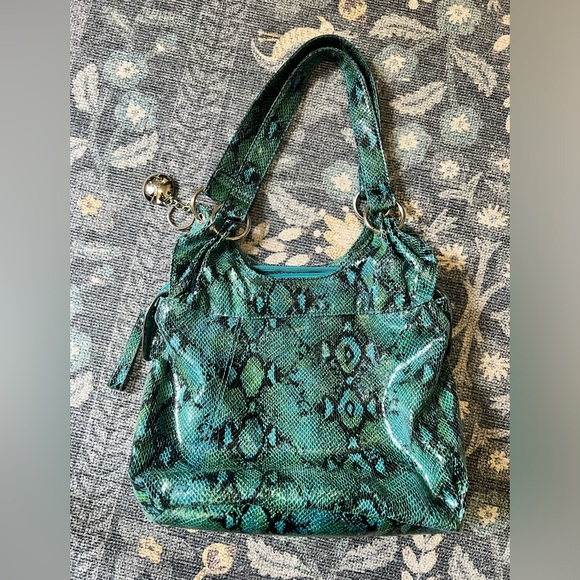 Sienna Ricchi turquoise blue green Snake print Handbag - Picture 9 of 10